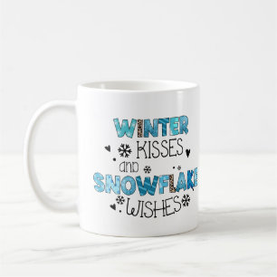 Winterküsse und Schneeflocken Kaffeetasse