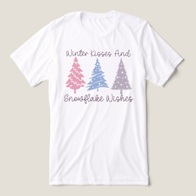 Winterküsse und Snowflake-Wünsche Tri-Blend Shirt (Design Vorderseite)