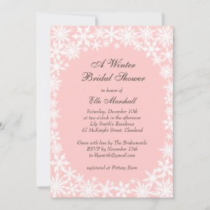 Winterlace on Blush Bridal Dusche Einladung