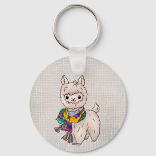Winterlama Button Schlüsselanhänger