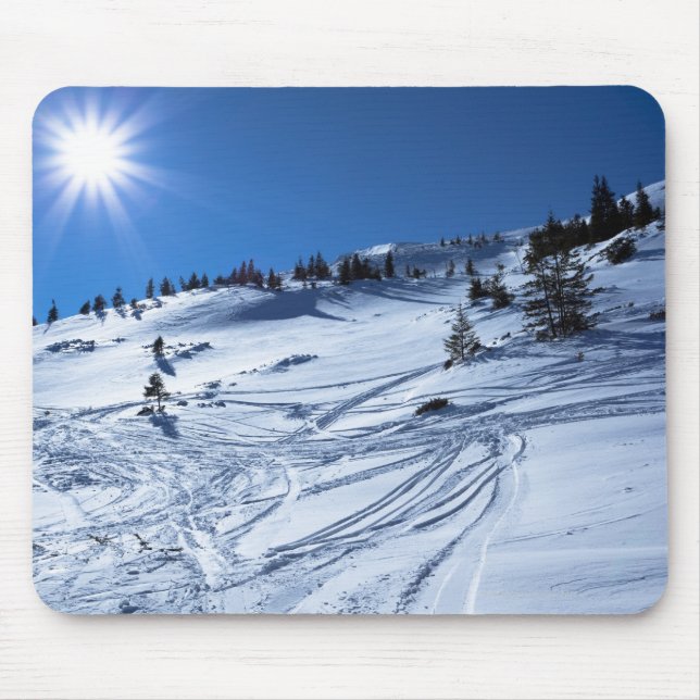 Winterland Wintersonne Mousepad (Vorne)
