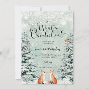 Winterlandfüchse Geburtstagsfeier Einladung