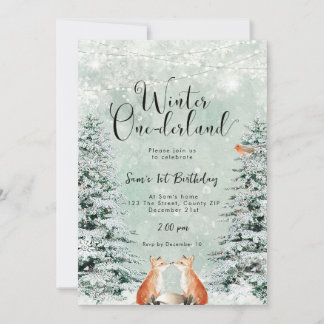 Winterlandfüchse Geburtstagsfeier Einladung