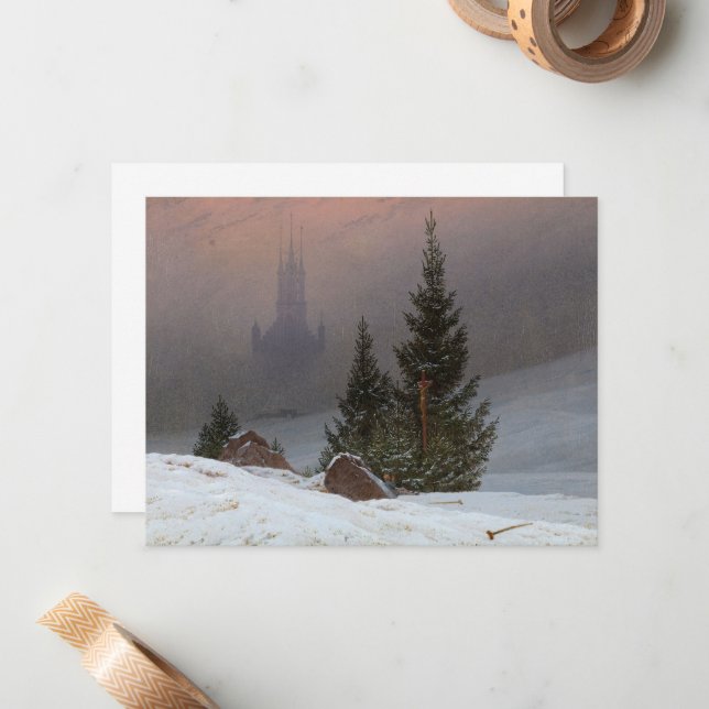 Winterlandschaft, 1811 von Caspar David Friedrich Mitteilungskarte (Vorderseite/Rückseite Beispiel)