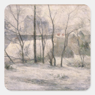 Winterlandschaft, 1879 quadratischer aufkleber