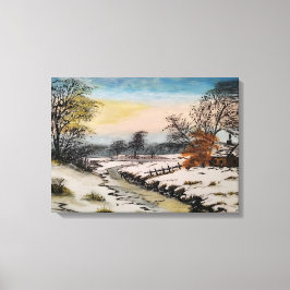 Winterlandschaft, Acrylmalerei Leinwanddruck