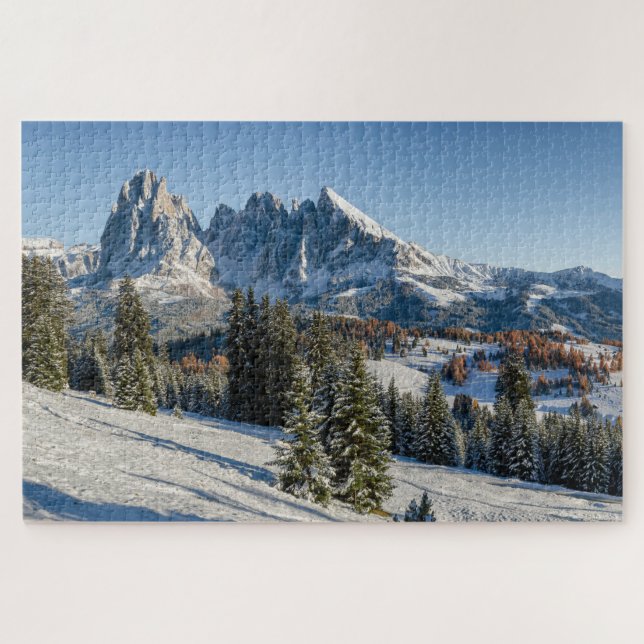 Winterlandschaft Alpe di Siusi Dolomites Puzzle (Horizontal)