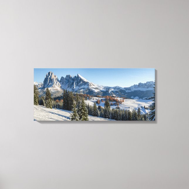 Winterlandschaft Alpe di Siusi - Leinwand (Vorderseite)