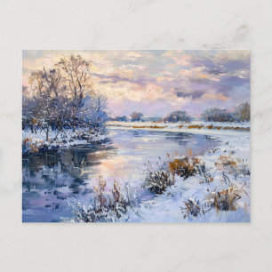 Winterlandschaft am Havel Fluss Feiertagspostkarte
