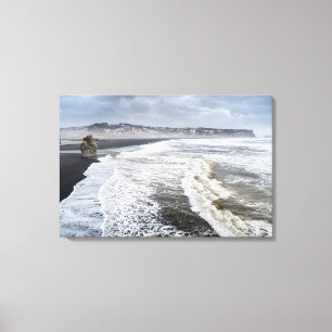 Winterlandschaft am Strand Leinwanddruck