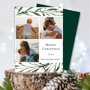 Winterlandschaft Aquarellgoldfolie Feiertagskarte