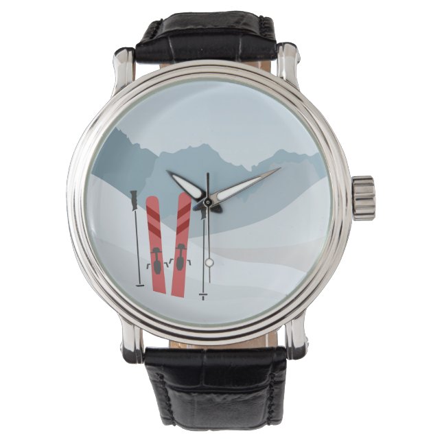 Winterlandschaft Armbanduhr (Vorderseite)