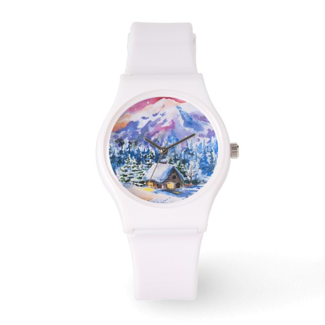 Winterlandschaft Armbanduhr (Vorderseite)