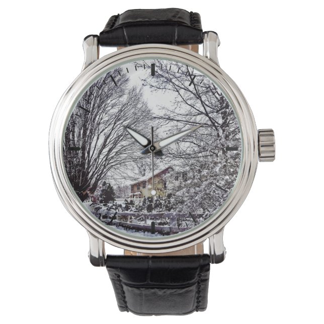 Winterlandschaft Armbanduhr (Vorderseite)