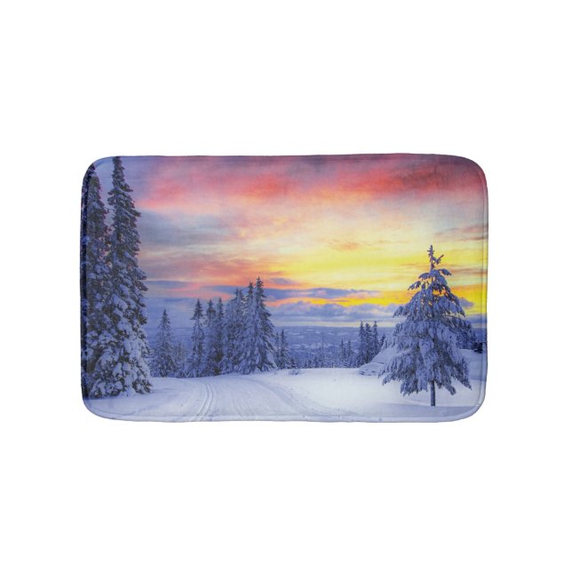 Winterlandschaft Badematte (Vorderseite)