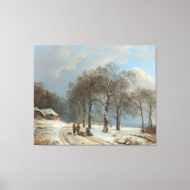 Winterlandschaft, Barend Cornelis Koekkoek, 1835 Leinwanddruck (Vorderseite)