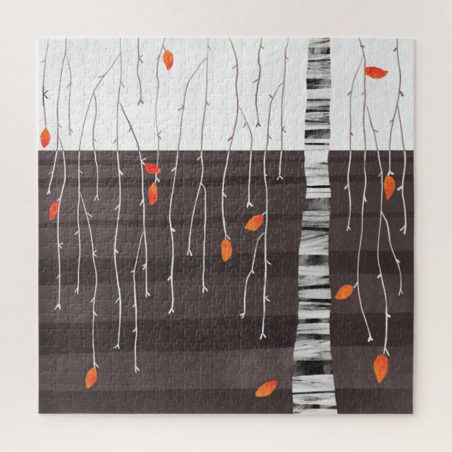 Winterlandschaft Bäume Kunst Puzzle (Vertikal)