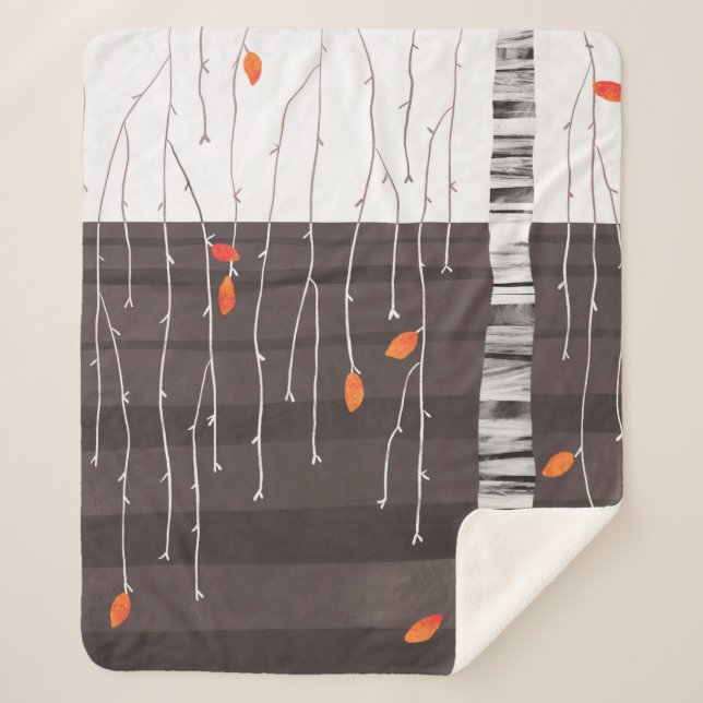 Winterlandschaft Bäume Kunst Sherpadecke (Vorderseite)