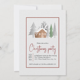 Winterlandschaft, Bäume und Schneefall Weihnachts- Einladung