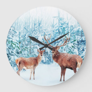 Winterlandschaft bei Snowy Dee Große Wanduhr