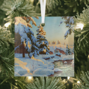 Winterlandschaft, Bessonof Ornament Aus Glas