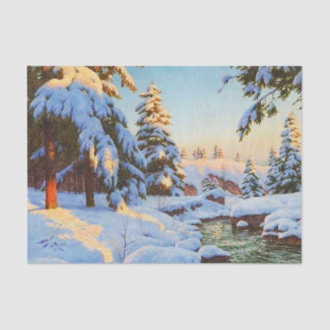 Winterlandschaft, Bessonof Seidenpapier (Vorderseite)