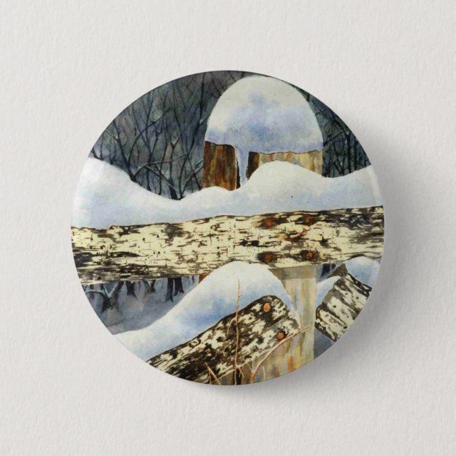 Winterlandschaft Button (Vorderseite)