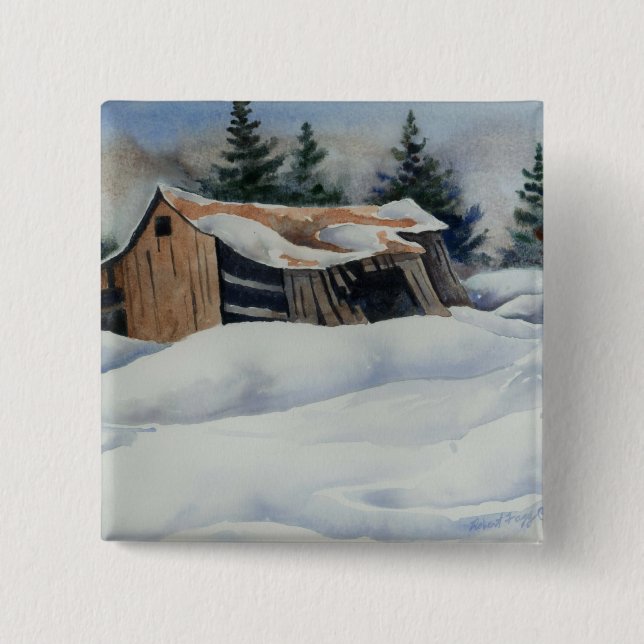 Winterlandschaft Button (Vorderseite)