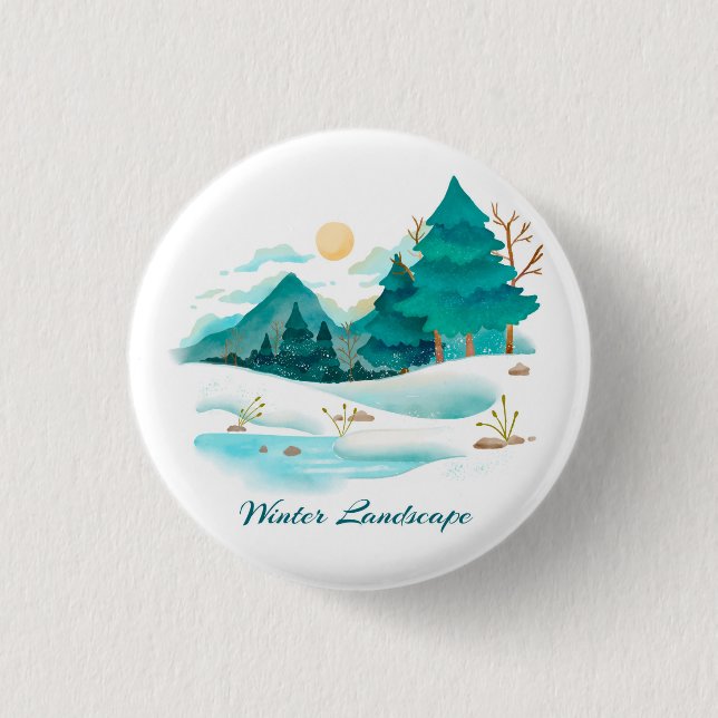 Winterlandschaft Button (Vorderseite)