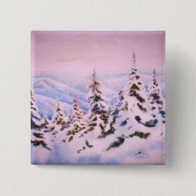 Winterlandschaft Button (Vorderseite)