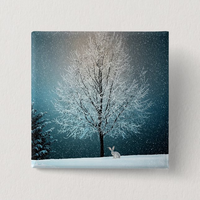 Winterlandschaft Button (Vorderseite)