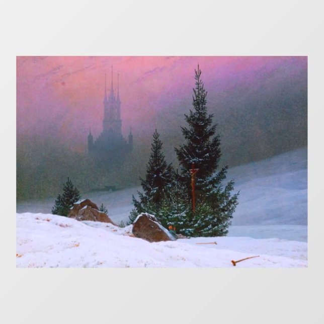 Winterlandschaft Caspar David Friedrich Fensteraufkleber (Blatt)