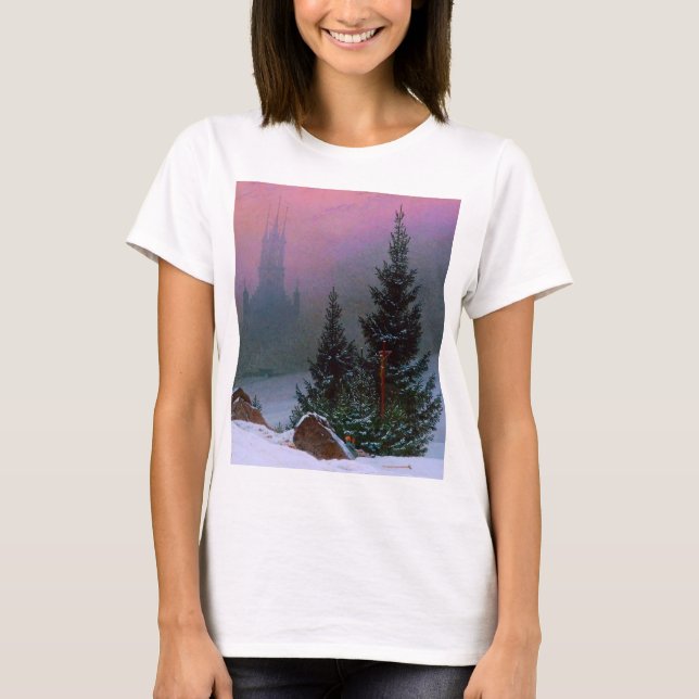 Winterlandschaft Caspar David Friedrich T-Shirt (Vorderseite)