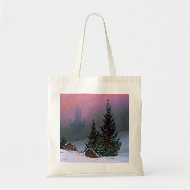 Winterlandschaft Caspar David Friedrich Tragetasche (Vorne)