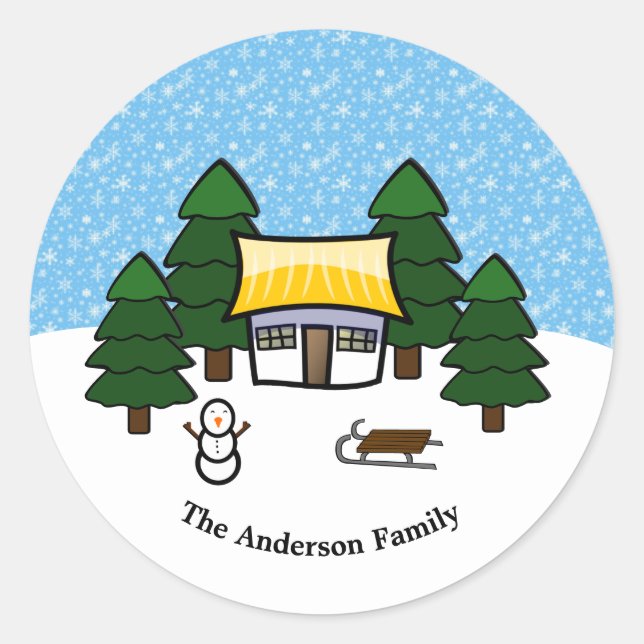 Winterlandschaft - Circle Sticker (Vorderseite)