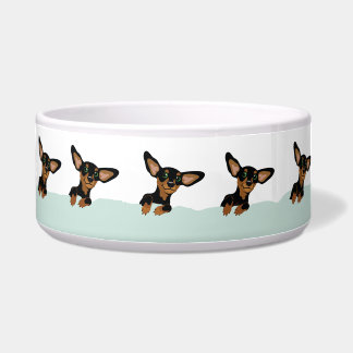 Winterlandschaft-Dachshund-Silhouette-Haustier-Sch Napf