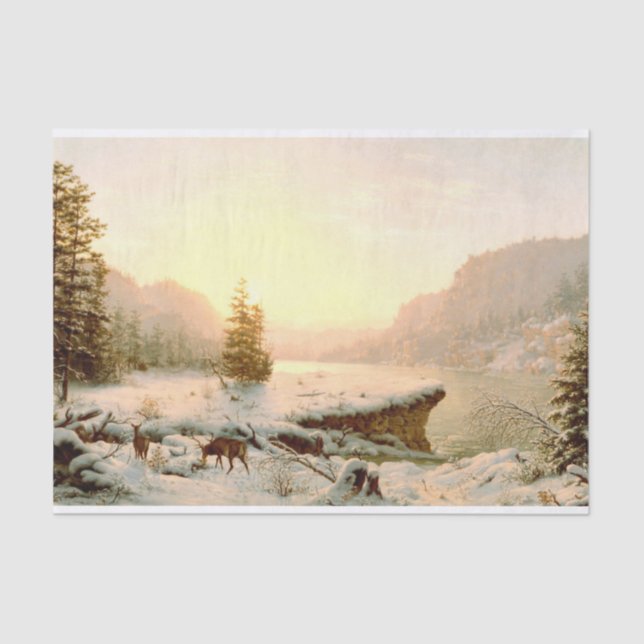 Winterlandschaft, Dekoupage Seidenpapier (Vorderseite)