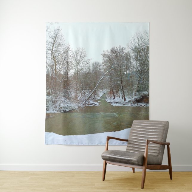Winterlandschaft des Schneewaldes Wandteppich (Beispiel)