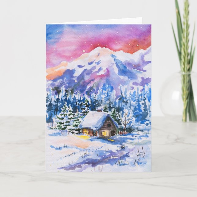 Winterlandschaft Feiertagskarte (Vorderseite)
