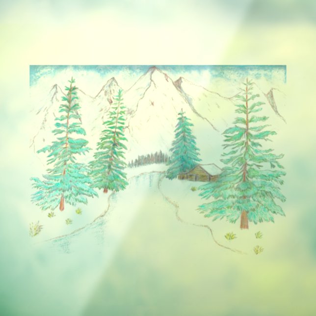 Winterlandschaft Fensteraufkleber (Blatt 3)