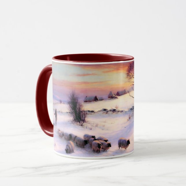Winterlandschaft. Fine Art Christmas Geschenk Tass Tasse (Vorderseite Links)