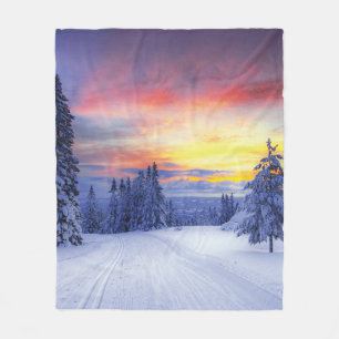 Winterlandschaft Fleecedecke