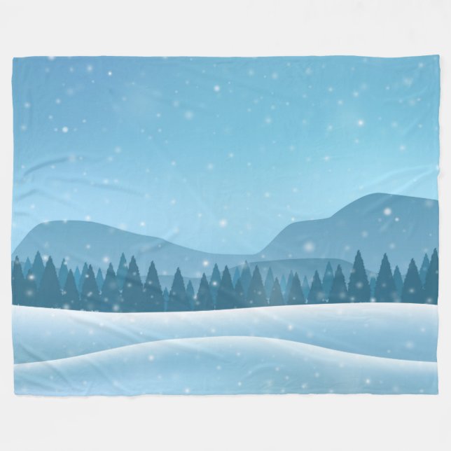 Winterlandschaft Fleecedecke (Vorderseite (Horizontal))