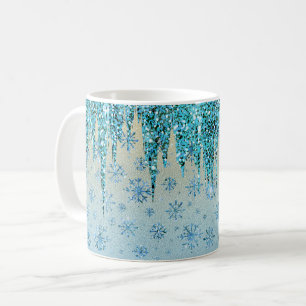 Winterlandschaft für Gletscher und Schneeflocken Kaffeetasse