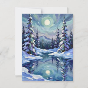 Winterlandschaft für Weihnachten Postkarte