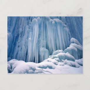 Winterlandschaft, Gefrorener Wasserfall im Haute J Postkarte
