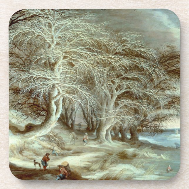 Winterlandschaft Gijsbrecht Leytens Getränkeuntersetzer (Vorderseite)