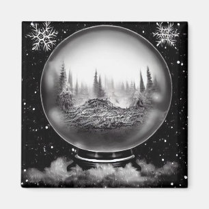 Winterlandschaft Globus Magnet