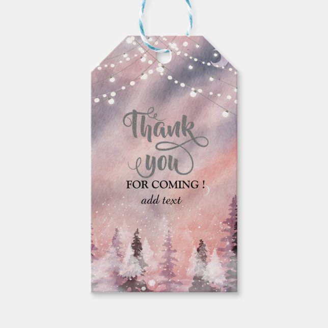Winterlandschaft Grönlandwald Geschenkanhänger (Vorderseite)