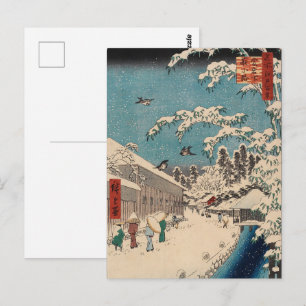 Winterlandschaft Hiroshige in Edo - Japanische Lan Postkarte